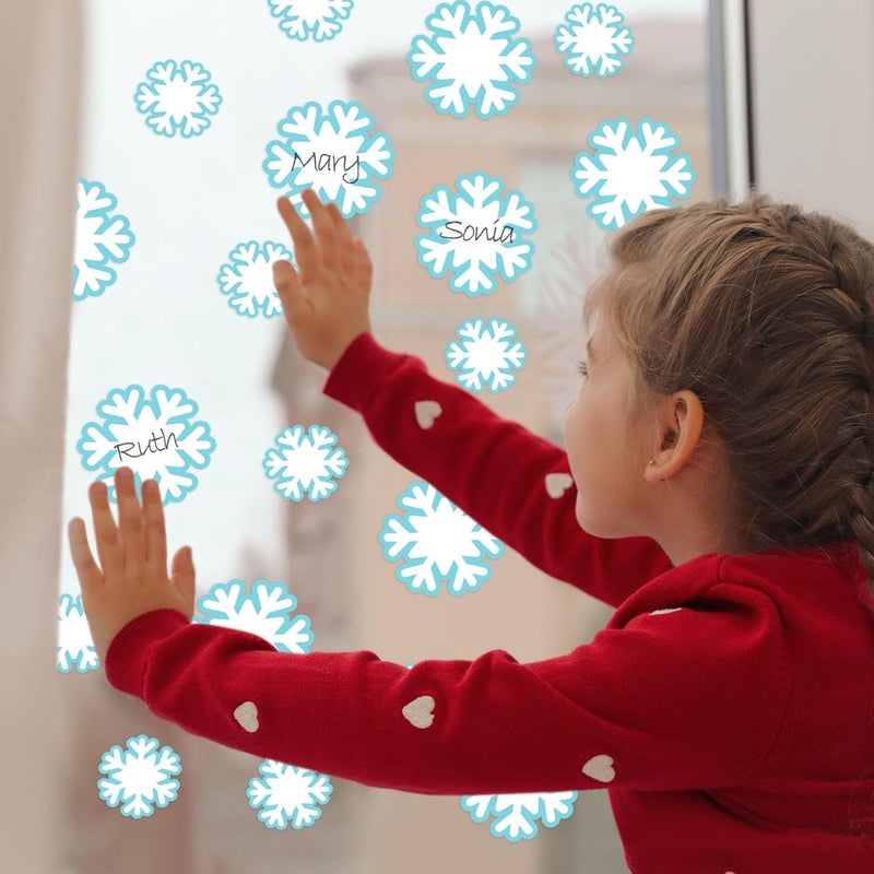 Geyee 100 Pcs Snowflake Cutouts Bulk Winter Bulletin Board Cutouts Decorations Paper Snowflakes DIY Snowflake Accents for Kids Classroom Party Supply(3.9 Inch) - Image 4
